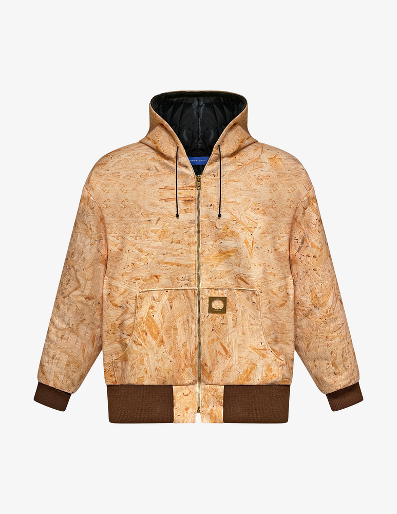 Hooded Work Jacket in Woodchip